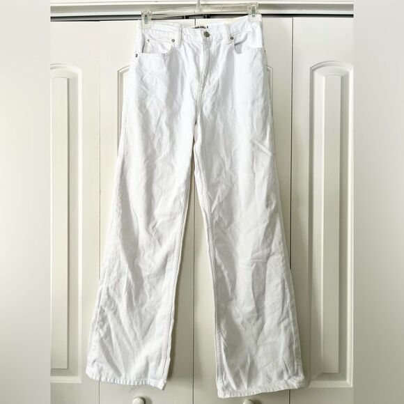 NEW Free People x We The Free Tinsley Baggy High Rise Jeans in White/Ecru - Picture 5 of 9